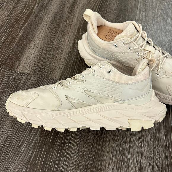 EUC HOKA Anacapa Low GTX Sneakers Eggnog Shifting Sand Vibram Trail Shoes 6.5 - Picture 12 of 16